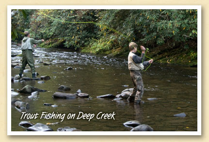 Trout fishing on Deep Creek near Bryson City